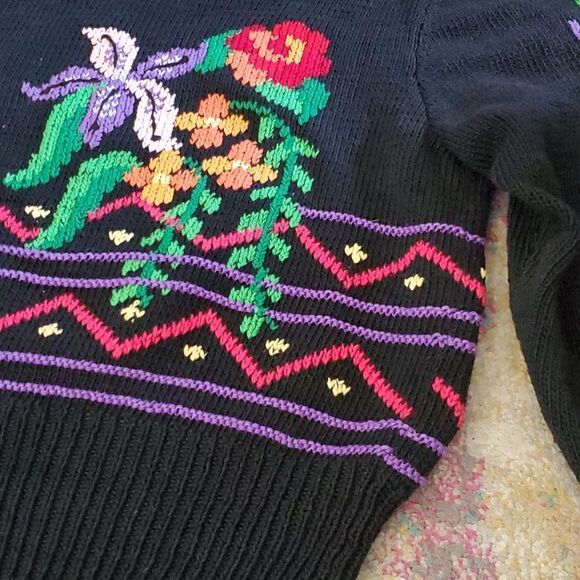 Berek Vintage Hand Knit w/2 Needles 100% Pima Cotton Sweater Made in Uruguay - Picture 13 of 16